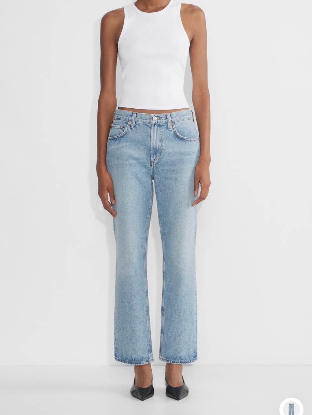 Light Wash Straight-Leg Women's Jeans - Light Blue